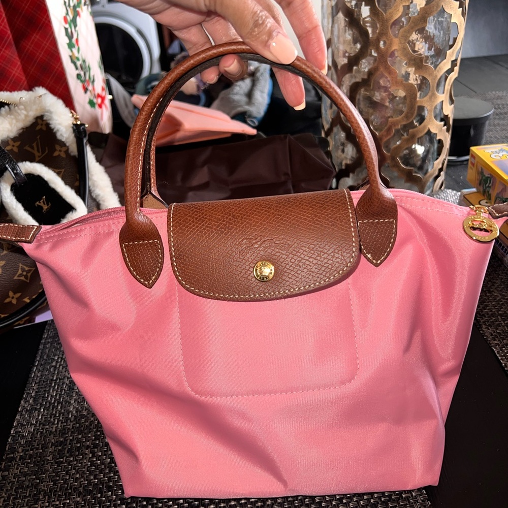 Longchamp Small Le Pliage Original Top Handle Bag in bubblegum Pink